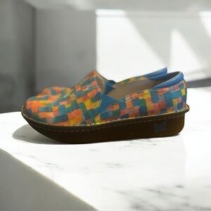 Alegria Pg Lite Women’s Shoes  Sz 40 Eu 8.5 US Color Squares Clogs Slip-On Nice